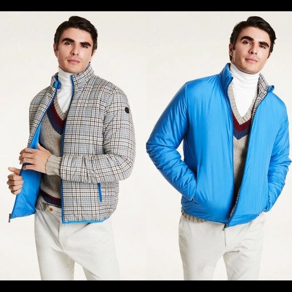 NWOT Brooks Brothers Men's Reversible Plaid Quilt Puffer Jacket Thermore Coat XL